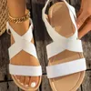 Sommer Frauen Flache Schuhe Sandalen Party Sandale Frau Strand Wanderschuhe Retro Weiß Schuhe Plus Größe Weibliche Alias