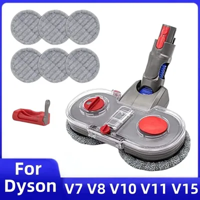 Mop Head For Dyson V7 V8 V10 V11 V15 Vacuum Cleaner Electric Mop Attachment with Detachable Water Tank and 6 Reusable Mop Pads