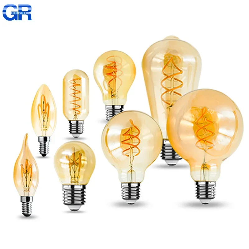 Led-lampe E14 E27 AC220V 230V Dimmbare Vintage LED Filament Glühbirne 4W Retro Glühlampen Dekoration Led beleuchtung Lampe Ampulle Image