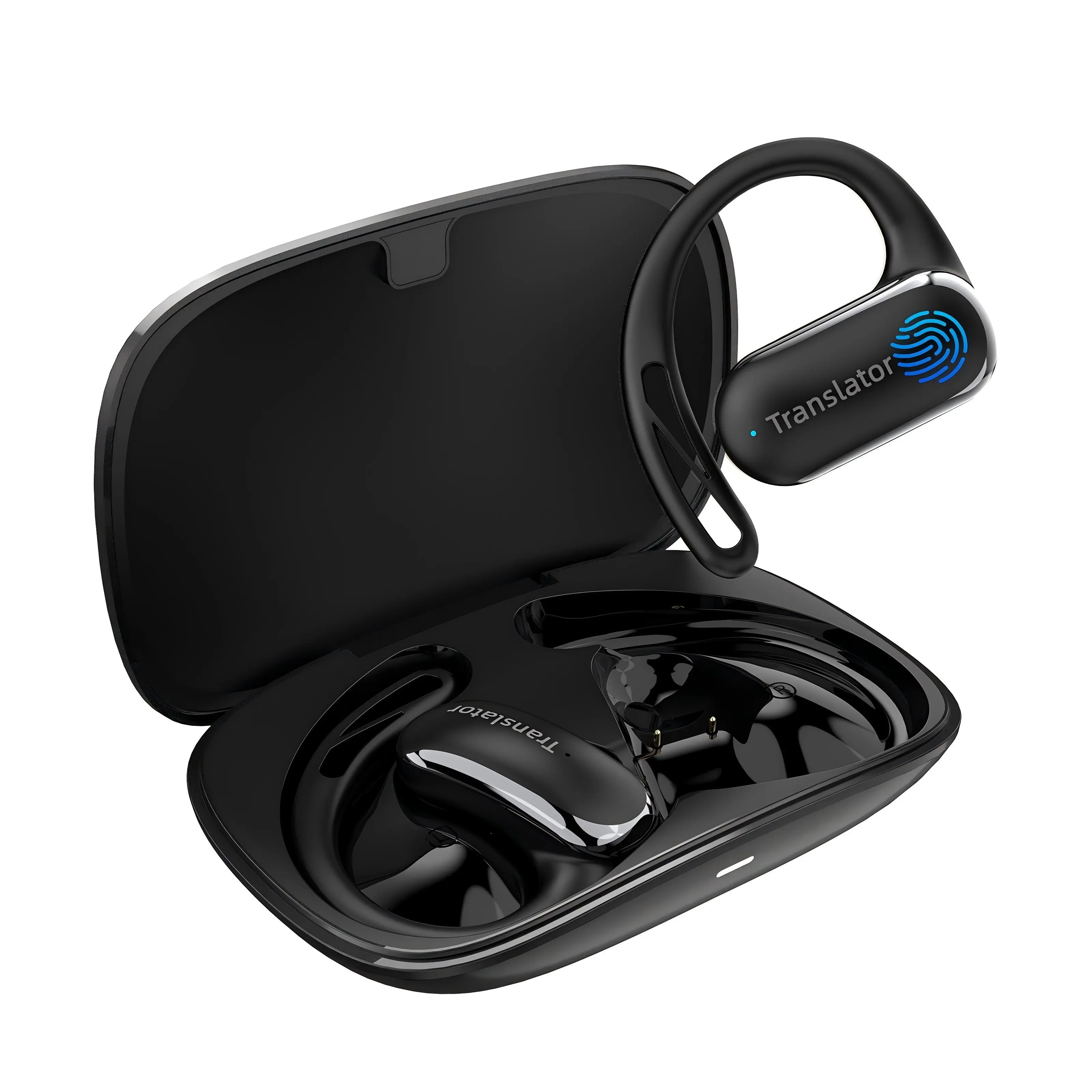 Wooask F56 OWS Translator-Ohrhörer – Echtzeit-14-Sprach-Übersetzungskopfhörer mit 11 Offline-Packungen, kein WLAN erforderlich, für Reisen Image