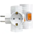 Extension de prise murale à Double prise avec interrupteur, adaptateur de prise ue 1 à 3 voies, prises multiples Standard allemand pour la maison, 1 pièce