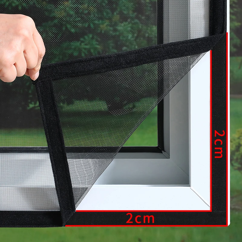 Anpassbare Größe, Anti-Mücken-Fenstergitter, selbstklebendes Fenster-Moskitonetz, sommerliches insektensicheres Türmücke für Fenster Image