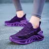 Mode Lila Laufschuhe Unisex Stricken Atmungsaktive Plattform männer Casual Turnschuhe Im Freien Nicht-slip Spitze-up frauen sport Schuhe