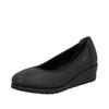 Keilpumps RIEKER, Damen, Gr. 40, schwarz, Glattleder, unifarben, klassisch, Schuhe, Ballerina, Schlupfschuh, Slipper mit leichter Struktur im Obermaterial