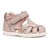 Lauflernschuh GEOX "B SANDAL ZAPITO GIRL", Kinder, Gr. 25, rosa, Synthetik, festlich, Schuhe, Glitzersandale, Klettschuh, Babyschuh im Metallic Look