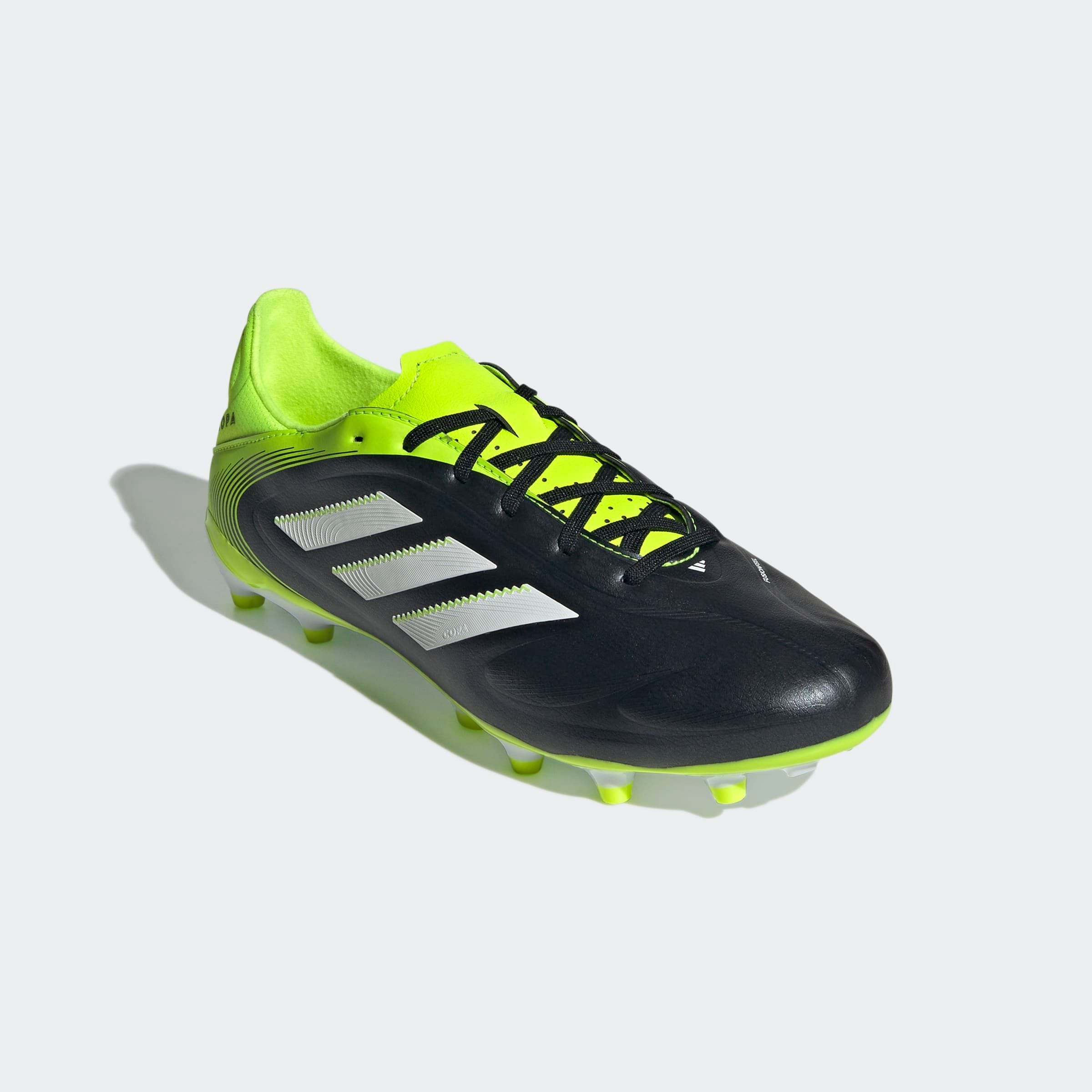 Fußballschuh ADIDAS PERFORMANCE "COPA PURE 3 LEAGUE FG/MG", Damen, Gr. 42, core schwarz, cloud weiß, lucid lemon, Synthetik, Schuhe Fußballschuh, geeignet für Rasen- und Kunstrasenplätze