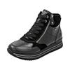 Sneakerboots REMONTE, Damen, Gr. 45, schwarz, Leder, Textil, unifarben, sportlich, Schuhe, Schnürboots, Plateauboots, Stiefelette, wasserabweisende TEX-Membran