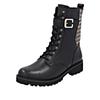 Schnürstiefelette REMONTE, Damen, Gr. 44, gold (schwarz, goldfarben), Leder, Lederimitat, Elastischer Einsatz, modisch, Schuhe, Schnürboots, Profilsohle, Blockabsatz, mit Innenreißverschluss