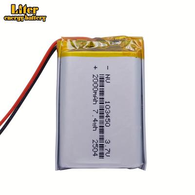 TEMU Polymer Lithium Battery 103450 3.7v Suitable For Mobile Power Lamps 2000mah Beauty Equipment Image