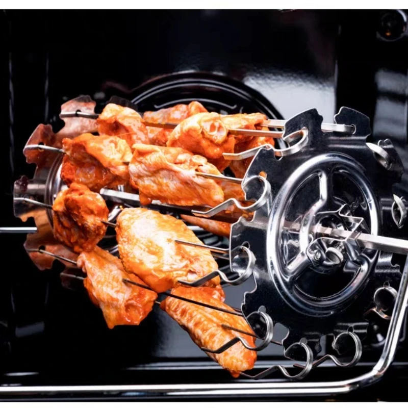 Grill für die Küche zu Hause, Heißluftfritteuse, Lammspieß-Grillzubehör, rotierendes Grillspieß-Kochwerkzeug aus Edelstahl 304 Image