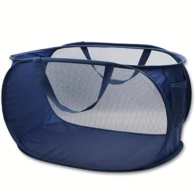 TEMU Extra Large Mesh Laundry Basket With Handles - Foldable, Storage Bag, Suitable For Multiple Rooms And Dirty Clothes, Laundry Baskets Image