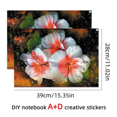 TEMU Diy 1 Set Of 2 Side Rendering Laptop Protective Film, Bright Colors, Self-adhesive And Removable Notebook Computer Decorative Stickers