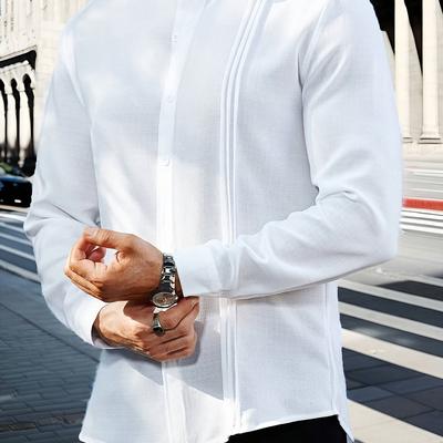 TEMU Men's Casual Solid Color City Long Sleeve Shirt, Spring And Autumn, Husband' Long Sleeve Shirt, Men' Long Sleeve Shirt Image