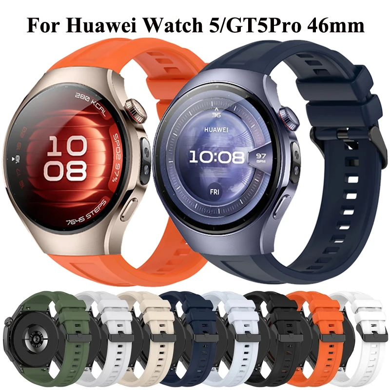 Für Huawei Uhr GT5 Pro 46mm Offizielle Silikon Sport Band Armband Correa Für Huawei Uhr 5 46mm Ersatz armband Image