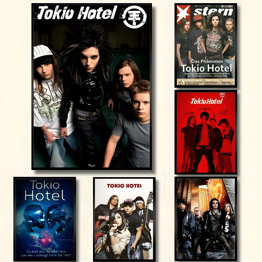 Metal Rock Band Tokio Hotel Poster HD Art Sticky Wall Wasserdicht Zuhause Wohnzimmer Schlafzimmer Bar Ästhetische Dekoration Image
