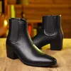 Britischer Stil Lederschuhe Chelsea-Stiefel Herren höhenvergrößernde Stiefel Herrenschuhe mit hohen Absätzen Mode kurze Stiefel Mann Flutschuhe