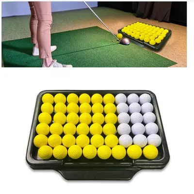 Golf Ball Tray Holder Box Black Supplies Golf Ball Container for Outdoor Sports Chipping Most Hitting Mats Indoor Golf Swing