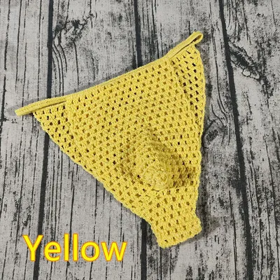 1pc Männer Höschen Low Rise Unterwäsche Hand Häkeln Briefs Thongs Sonnenbaden Shorts Mode Aushöhlen Komfortable Image