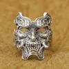 925 Sterling Silber Teufel Maske Biker Ring Punk Schädel Schmuck TA501 US Größe 7 ~ 13
