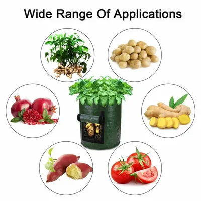 5/7/10 Gallon Vegetables Grow Bag PE Cloth Strawberry Potato Hanging Planting Pots Reusable Flower Planting Grow Bag Garden Tool
