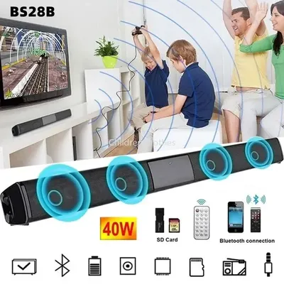 Hochwertiger Bluetooth-Lautsprecher BS-28B drahtloser 40-W-Soundbar mit hoher Leistung, Stereo-Heimkino-TV, starker Bass-Sound bar