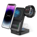 Caricabatterie wireless pieghevole 3in1 Qi2 Supporto multifunzionale Orologio Adattatore per caricabatterie wireless Stazione di tipo C per iPhone 16 15 Pro Max