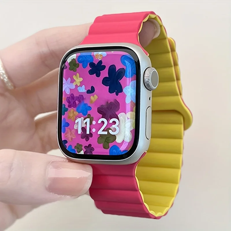 Magnetisches Schlaufenband für Apple Watch Ultra 2 49 mm 45 mm 44 mm 40 mm 41 mm 42 mm Silikonarmband iWatch Serie 9 8 7 6 SE 5 4 3 Armband Image