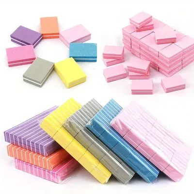 100Pcs Double-sided Mini Buffing Sanding Files Block Pedicure Manicure Care Nail Art Buffer Manicure Pedicure Nail File Tools