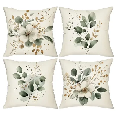 Kissenbezug mit Blumenblattmuster-Druck, modern, minimalistisch, für Zuhause, Schlafzimmer, Raumdekoration, Wohnzimmer, Sofa, Kissenbezug Image