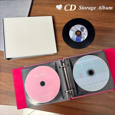 PU Leather CD Storage Album Vintage PU Leather Case Holder for DVD Music Collection/Photo Cards, Portable with Anti-Dust Design