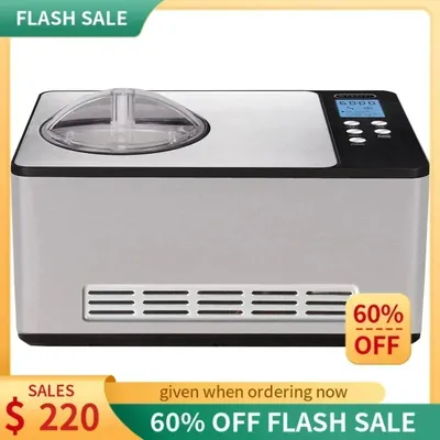 TGBFWhynter ICM-200LS Automatic Ice Cream Maker 2.1Quart,Built-in Compressor,No Pre-Freezing,LCD Digital Display,Stainless Ali