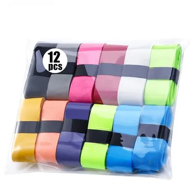 12pcs Anti-Slip Tennis Badminton Racket Grip Tape Sweat Absorbent Secure Hold for All Racquets, Badminton Racket
