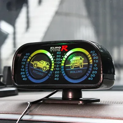 Adjustable Base Slope Meter with LED Light Level Tilt Gauge Car SUV Slope Meter 360 Degree HUD Inclinometer X7AE