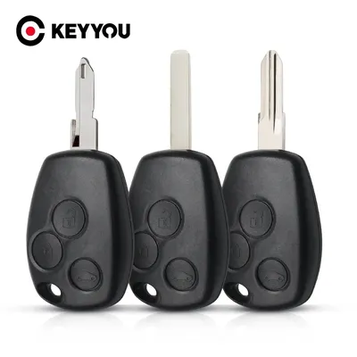 KEYYOU 2/3 Buttons Uncut Replacement Car Key Cover Case Fob for Renault Dacia Modus Clio 3 Twingo Kangoo Remote Shell