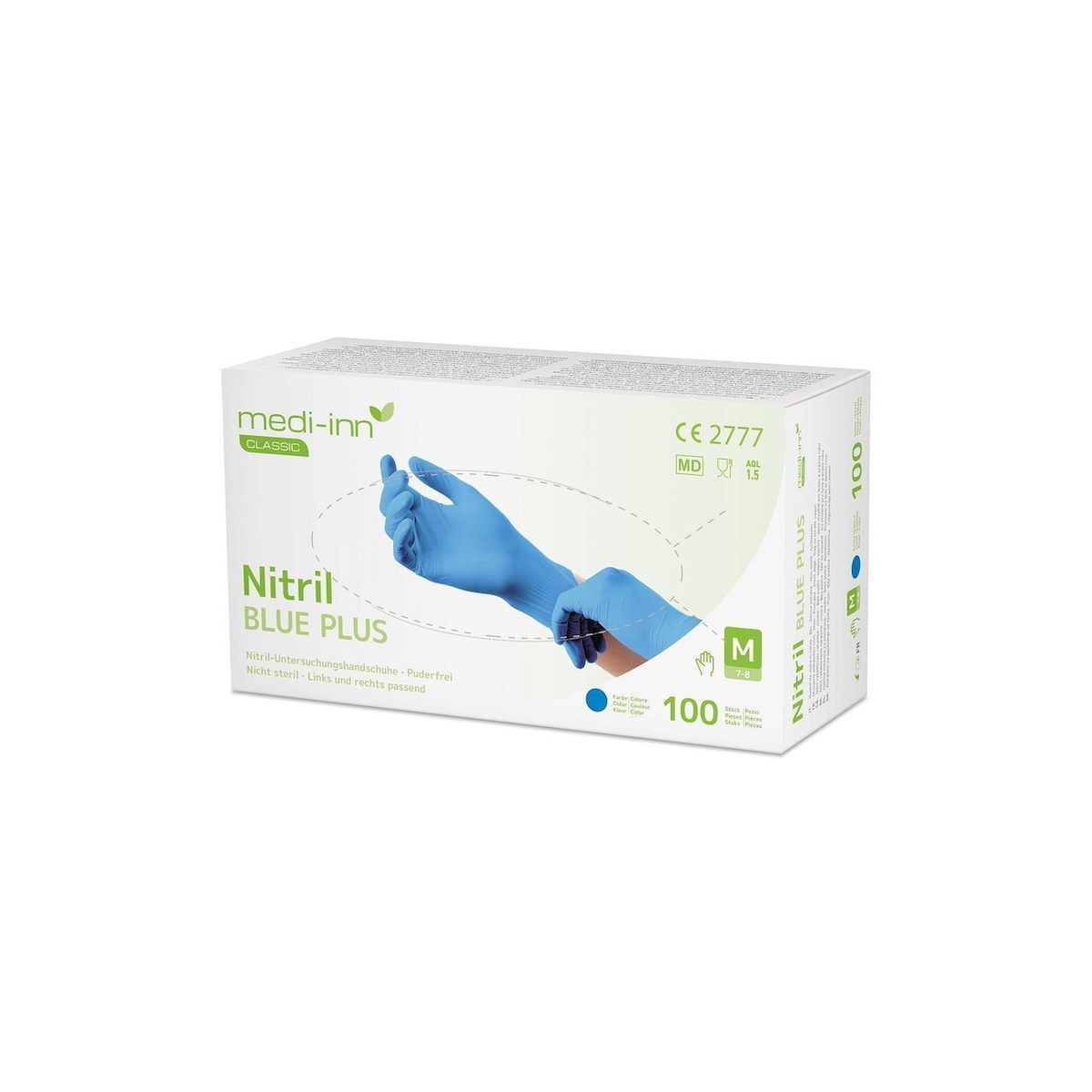 BodyProducts Medi-Inn Nitril Blue Plus - blau - puderfrei - Gr. M - 1000 Einmalhandschuhe Image