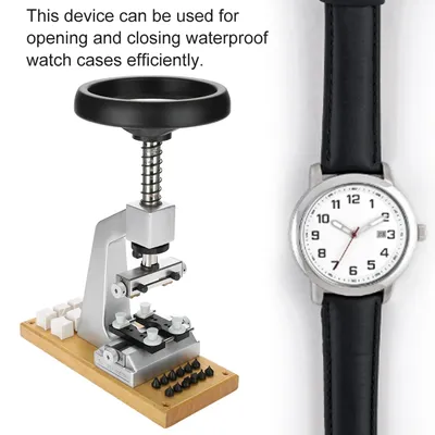 Bench Watch Case Opener Watch Case Opener Watch Case Remover Bench Watch Case Opener Wristwatch Tool Back Opener with 6 Dies