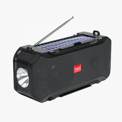 HA01 Outdoor Solar Powered Wireless Speaker Solar Charging Bluetooth Speakers with FM Radio Flashlight TF Card U Disk Belt