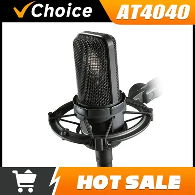 Audio-Technica AT4040 Large Diaphragm Condenser Microphone for Professional Studio Recording with High Sensitivity
