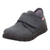 Hausschuh SUPERFIT "BOBBY WMS: Mittel", Kinder, Gr. 28, grau (dunkelgrau), Baumwolle, meliert, casual, Schuhe, Klettschuh mit Baumwoll-Futter, Größenschablone zum Download