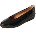 Gabor Piquet Wide Fit Ballerina Pumps 4 Black Croc