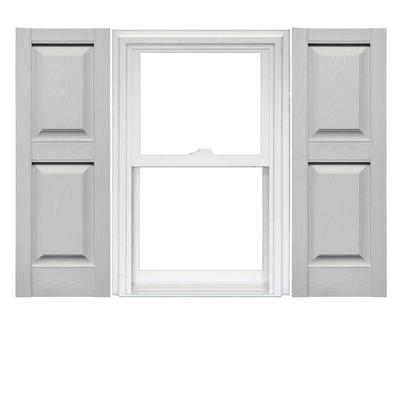 Mid America Raised Panel Vinyl Shutters (1 Pair) 12 x 47 030 Paintable