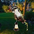Statue de raton laveur grimpante 1 pièce avec lumière solaire LED étanche, lumière décorative suspendue pour balcon de terrasse de jardin, lumière de paysage animal mignon