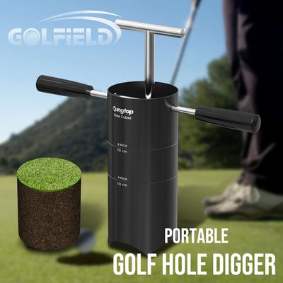 "TEMU Portable Golf Hole Digger With Soil Pusher – Carbon Steel Blade, 4"" & 6"" Standard Golf Hole – For Backyard And Outdoor Golf"