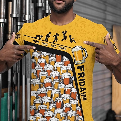 T-Shirt Bayerisch München Deutsch alpin T-Shirt Ärmel Grafik für Herren Erwachsene 3D-Druck für Karneval Oktoberfestbier Party Alltagstauglich Image