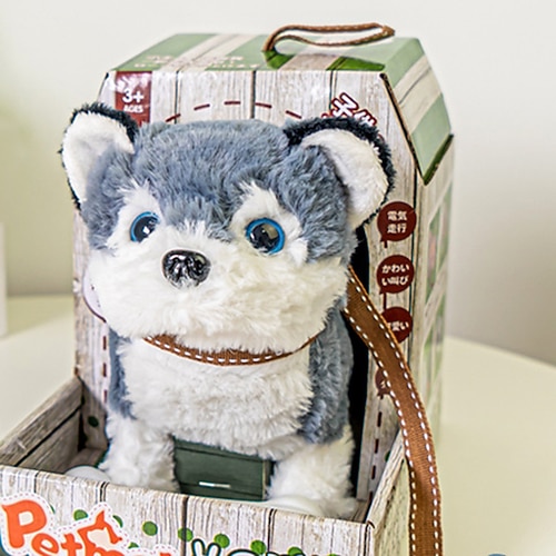 Roboterhund Mein realistischer Roboterwelpe Interaktives Welpen-Spielzeug das geht bellt den Schwanz wedelt Plüschhaustier für Kinder und Erwachsene Realistisches Roboterhundespielzeug Geschenk das Image