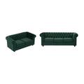 Divano 3 posti e 2 posti in Velluto Verde - CHESTERFIELD
