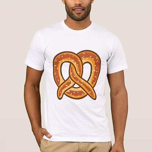 Bayerisch München Deutsch T-Shirt Ärmel T-Shirt Brezel Grafik für Herren Erwachsene Heißprägen für Karneval Oktoberfestbier Party Alltagstauglich Image