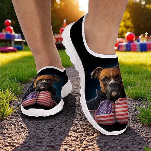 Patriotische Mesh-Sportschuhe für Herren – atmungsaktive Sneaker mit amerikanischer Flagge und Adler für den Unabhängigkeitstag, Sommergrillabende und Fitnessaktivitäten im Freien Vincent Hie Image