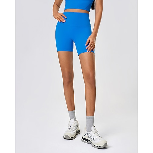Damen Fitnesshose Pilates-Hosen Yogahose Leicht Hohe Taille Fitnessstudio Pilates Zumba Unterteile Einfarbig Violett Dunkelrosa Hellbraun Sport Sportkleidung