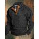 Herren Sweatshirt Schwarz Armeegrün Braun Stehkragen Einfach Farbblock Druck Täglich Ferien Ausgehen Polyester Streetwear Lässig Herbst Winter Bekleidung Kapuzenpullover Sweatshirts